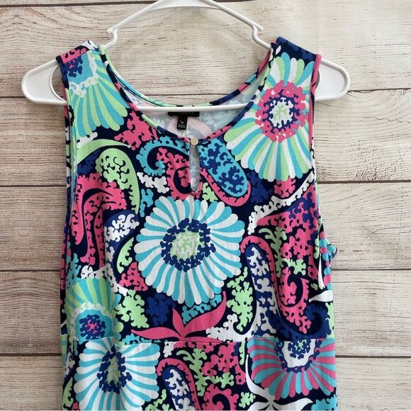 TALBOTS FLORAL COTTON KNIT MAXI DRESS - Picture 4 of 8